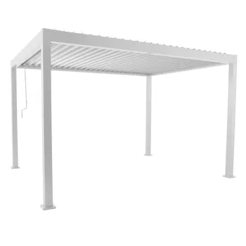 Pergola bioclimatique autoportante NATERIAL Astra aluminium blanc, 11.79 m²