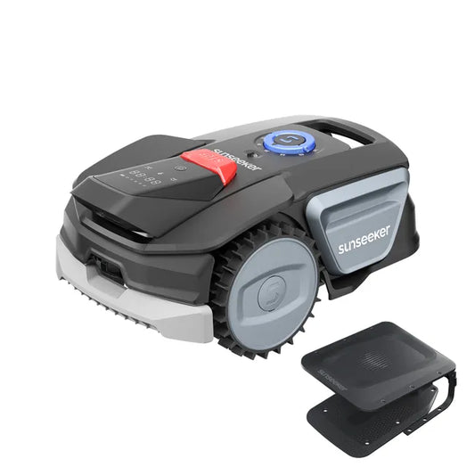 Robot Tondeuse sans Fil, 300 m², avec Garage Gratuit, Vision AI, Évitement des Obstacles, Pentes 27 %, Contrôle via App, Sunseeker V1
