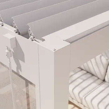 Pergola bioclimatique autoportante NATERIAL Astra aluminium blanc, 11.79 m²