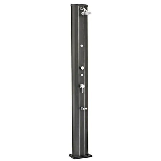 Douche solaire droite alu noir 40 l avec rince-pieds