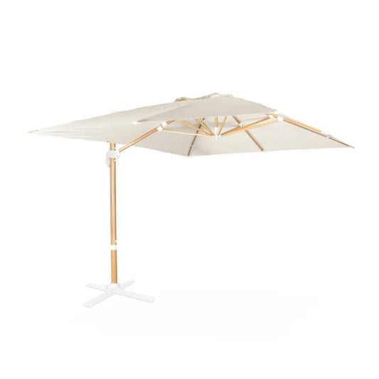 Parasol déporté rectangulaire 3x4m - Wimereux - Ecru - Parasol excentré inclinable dans 5 positions. rotatif à 360