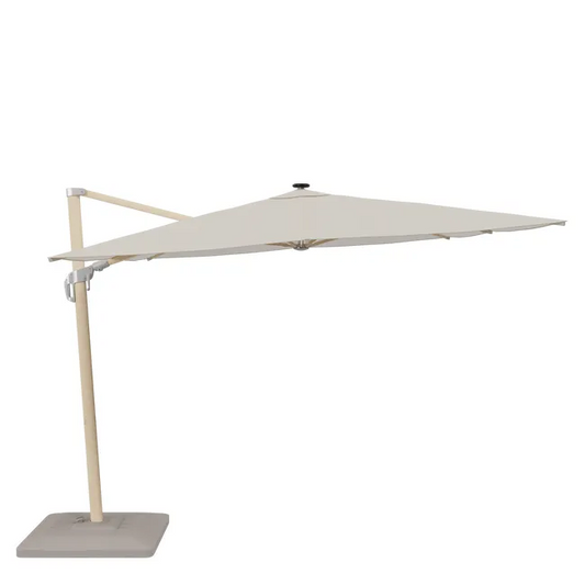 Parasol déporté NATERIAL Sonora II blanc rectangulaire, L.391 x l.282 cm