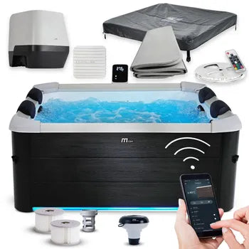 Spa semi-rigide OSLO MSpa 4 places 160x160cm avec wifi et 8 jets d'hydromassage
