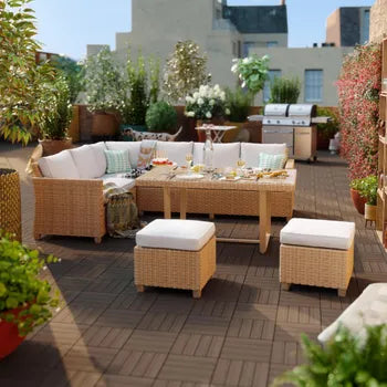 Salon de jardin en résine Medena NATERIAL, 7 personnes